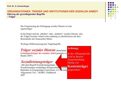 organisationen, träger und institutionen der sozialen arbeit