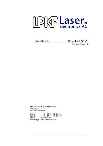 ProtoMat 95s-II-d.fm - LPKF Laser & Electronics AG
