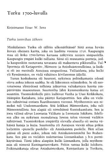 Turku 1700-luvulla - Turun historiallinen yhdistys