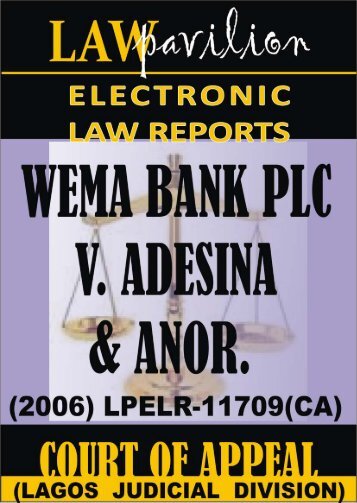 WEMA BANK PLC V. MRS. ABIOLA ADESINA (NEE OKUNUBI)