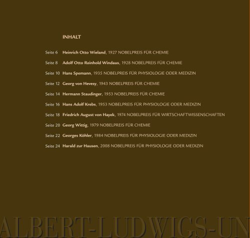 Nobelpreisträger der Universität Freiburg - Albert-Ludwigs ...