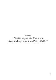 „Einführung in die Kunst von Joseph Beuys und Joel-Peter Witkin“