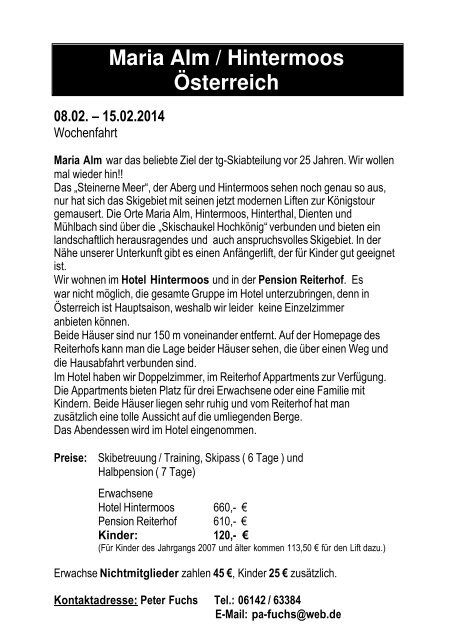 Abteilung Programm der Wintersaison 2013 / 2014 - tg 1862 eV ...