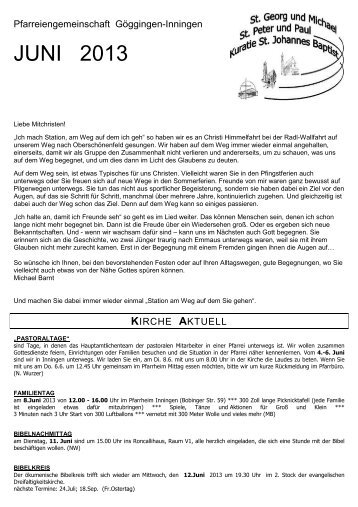 Monatsinfo JUNI - Pfarreiengemeinschaft Göggingen-Inningen