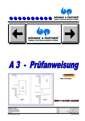 „A3“ Prüfanweisung - Böhnke + Partner GmbH