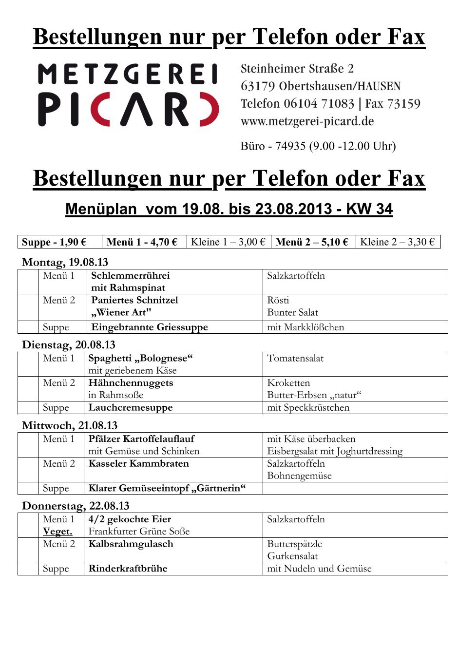 4 Free Magazines From Metzgerei Picard De