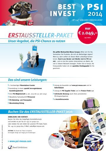 Anmeldeformular Erstaussteller - PSI Messe