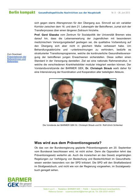 Berlin kompakt Nr. 8/2013 ( PDF , 210 KB ) Hinweis - Presse