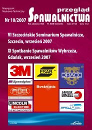 Przeglad spawalniczy_nowy.indd - Przegląd Spawalnictwa ...