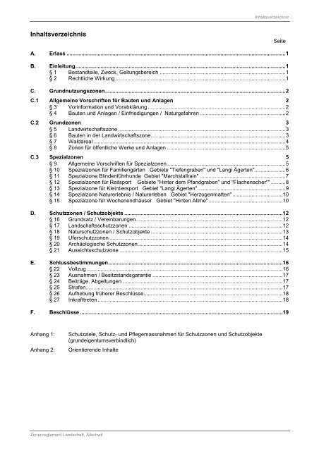 Zonenreglement "Landschaft" - Gemeinde Allschwil