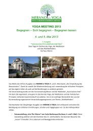 29.04. “Meran in Yoga”: Neuheiten und Highlights