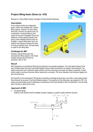 Project lifting beam (Doss.no. 476)