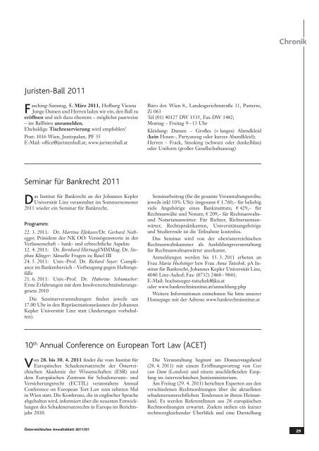 Anwaltsblatt 2011/01 - Österreichischer Rechtsanwaltskammertag