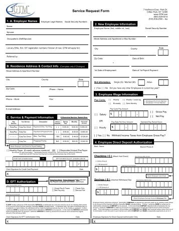 Service Request Form - GTM Payroll Services