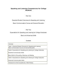 Speaking and Listening Competencies for College Students