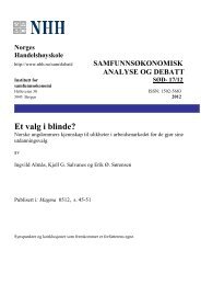 Et valg i blinde? - NHH