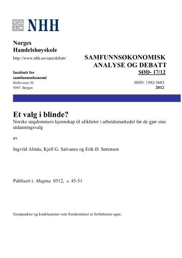 Et valg i blinde? - NHH