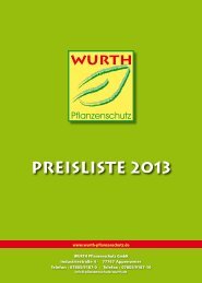 Preisliste 2013 - Wurth Pflanzenschutz