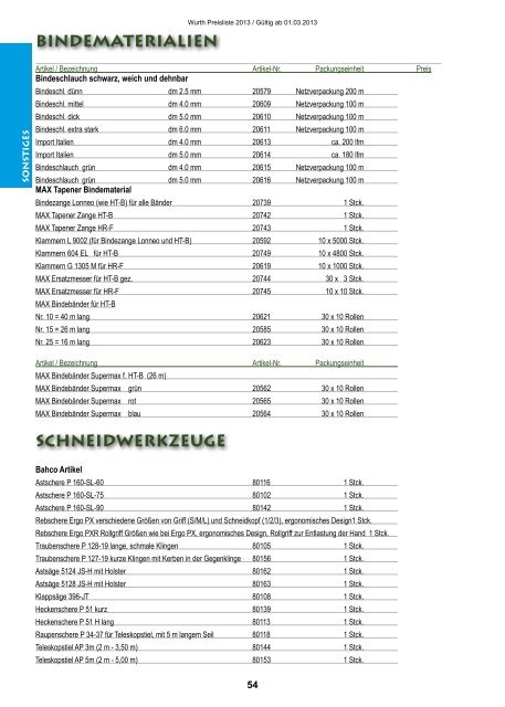 Preisliste 2013 - Wurth Pflanzenschutz