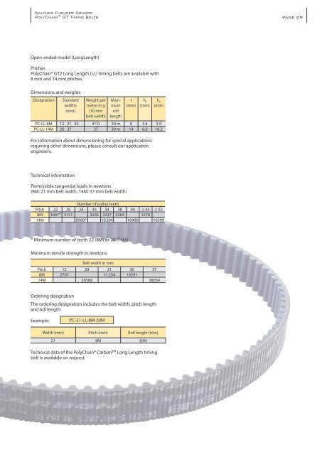 PolyChain® GT Timing Belts - Walther Flender