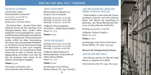 Das Festspiel-Programm - Roßdeutscher & Bartel