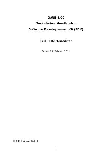 OMSI-SDK: Handbuch des Karteneditors - Der Omnibussimulator