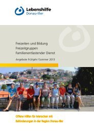 Kosten - Lebenshilfe für geistig und körperlich Behinderte Donau ...