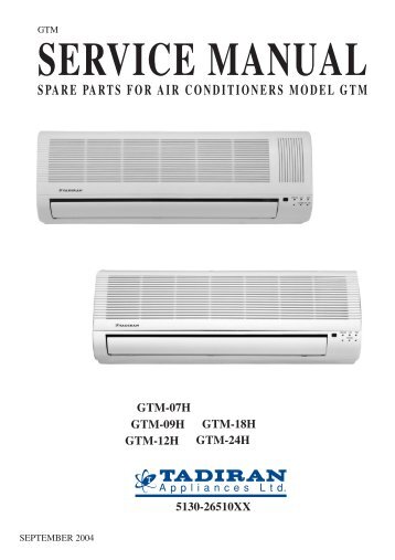 SPARE PARTS FOR AIR CONDITIONERS MODEL GTM - tadel