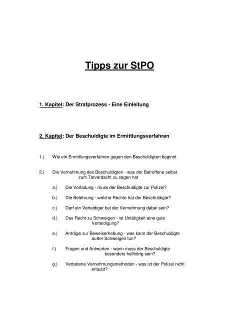 Tipps zur StPO - Strafverteidiger|büro