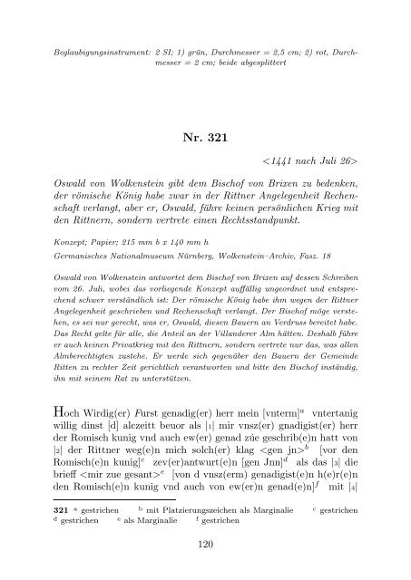 Die Lebenszeugnisse Oswalds von Wolkenstein. Edition und ...