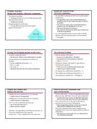 Problem: Selection Design and Analysis: Adversary Arguments ...