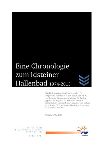 Eine Chronologie zum Idsteiner Hallenbad - FWG Idstein