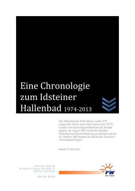 Eine Chronologie zum Idsteiner Hallenbad - FWG Idstein