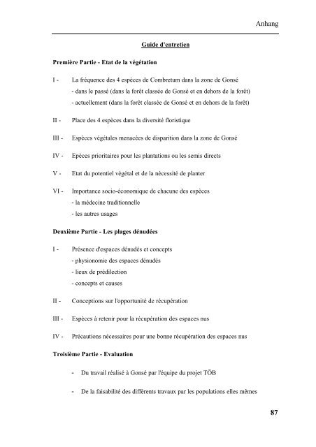 Ökologie und Nutzung von Combretaceen in Burkina Faso - Gtz