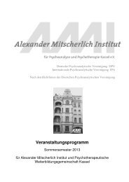 Sommersemester 2013 - Alexander-Mitscherlich-Institut für ...