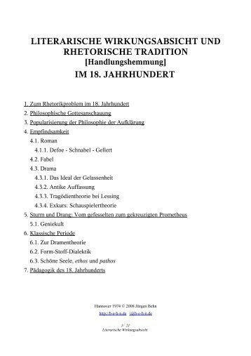 Literarische Wirkungsabsicht und rhetorische Tradition - BEHN