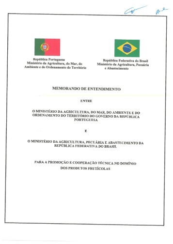 Memorando de Entendimento para a Promoção e Cooperação ...