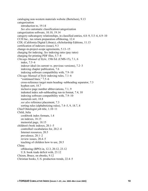 Cumulative i-TORQUE Index - Nancy Mulvany