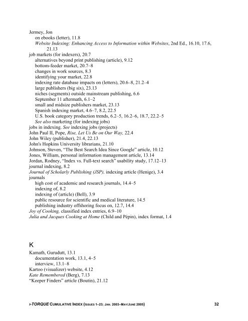 Cumulative i-TORQUE Index - Nancy Mulvany