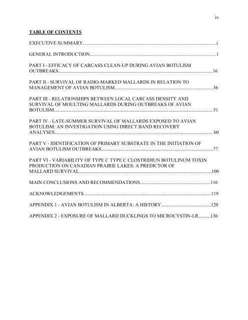 Ecology and Management of Avian Botulism on the Canadian Prairies