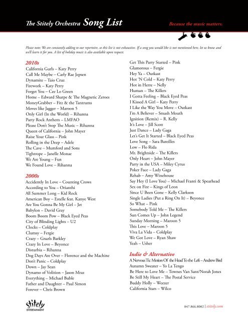 Download The Song List