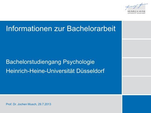 Folien der Informationsveranstaltung - Psychologie - Heinrich-Heine ...