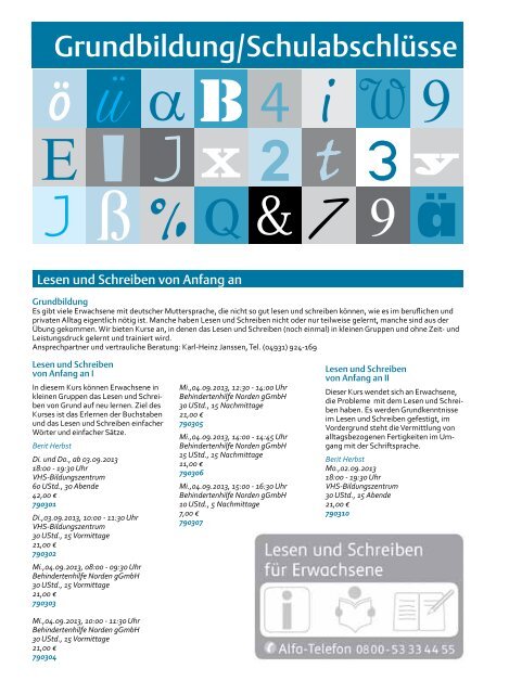 Programm 2/2013 - Kreisvolkshochschule Norden