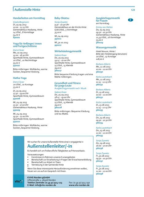 Programm 2/2013 - Kreisvolkshochschule Norden