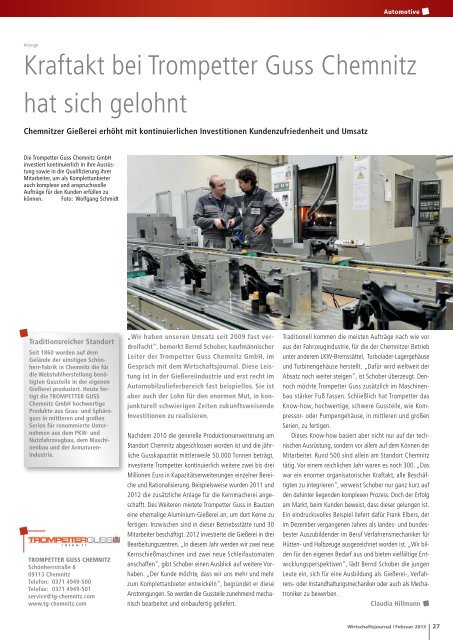 Ausgabe 02/13 - Wirtschaftsjournal