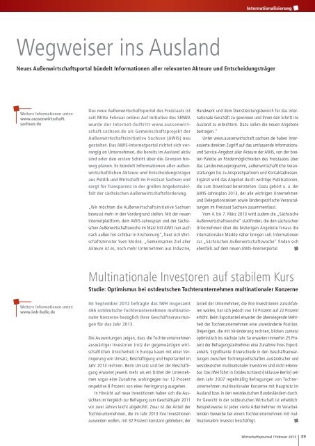 Ausgabe 02/13 - Wirtschaftsjournal