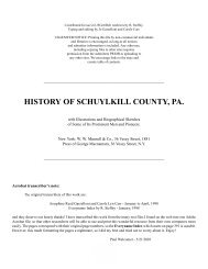 HISTORY OF SCHUYLKILL COUNTY, PA. - USGenWeb Archives