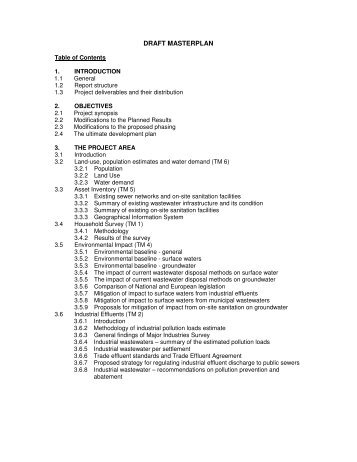 Wastewater treatment Master plan for central and north - PROCON