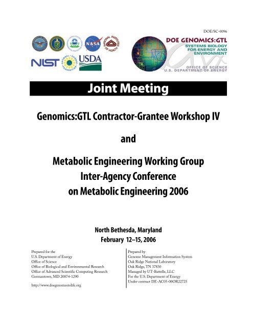 Joint Meeting - Genomics - U.S. Department of Energy