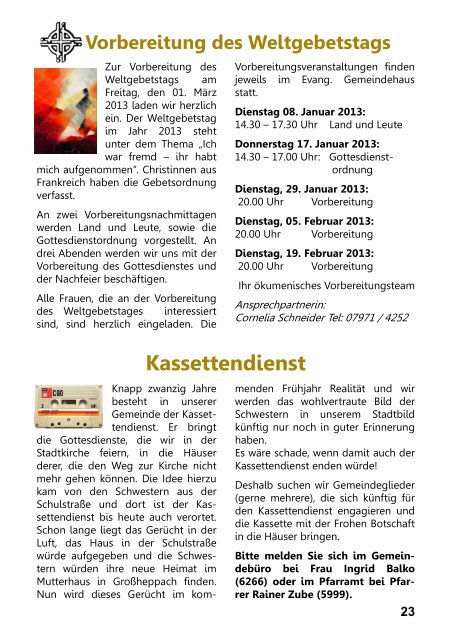 Nr. 175: Dezember 2012 - Januar 2013 - Evangelischer ...